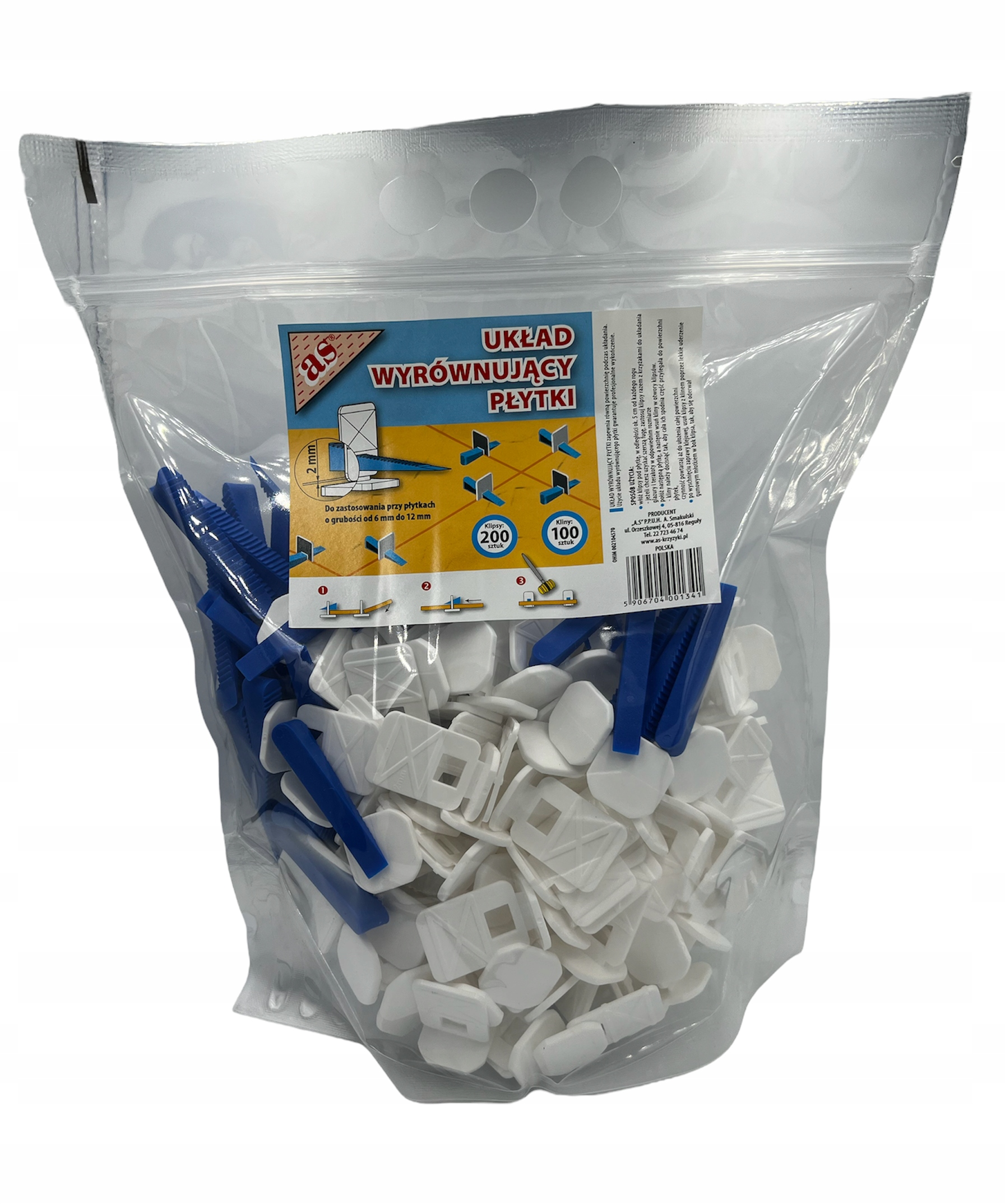 

System poziomowania płytek 2mm klips klin 300szt