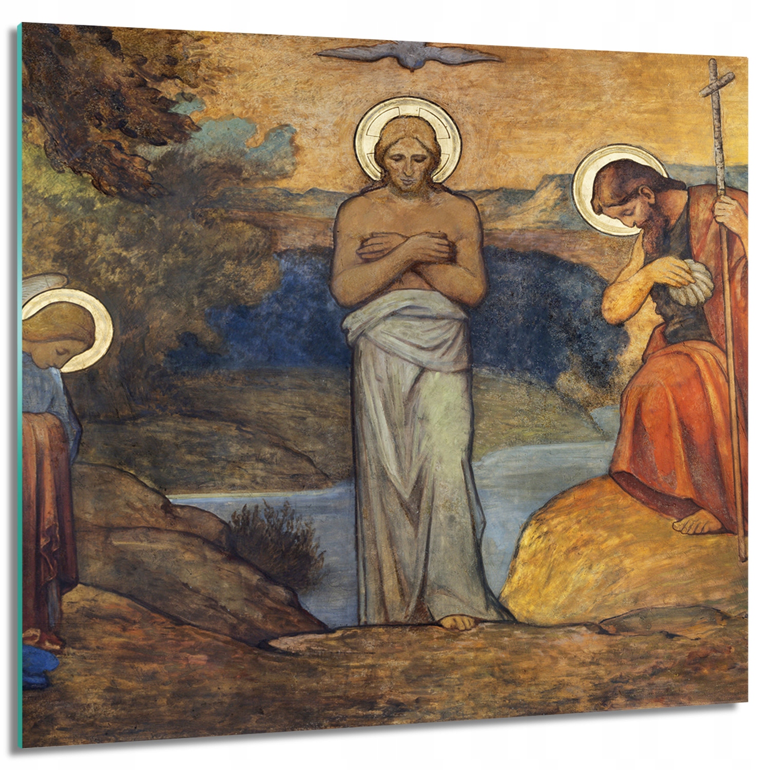

Foto na szkle na ścianę Chrzest Jezusa fresk 60x60
