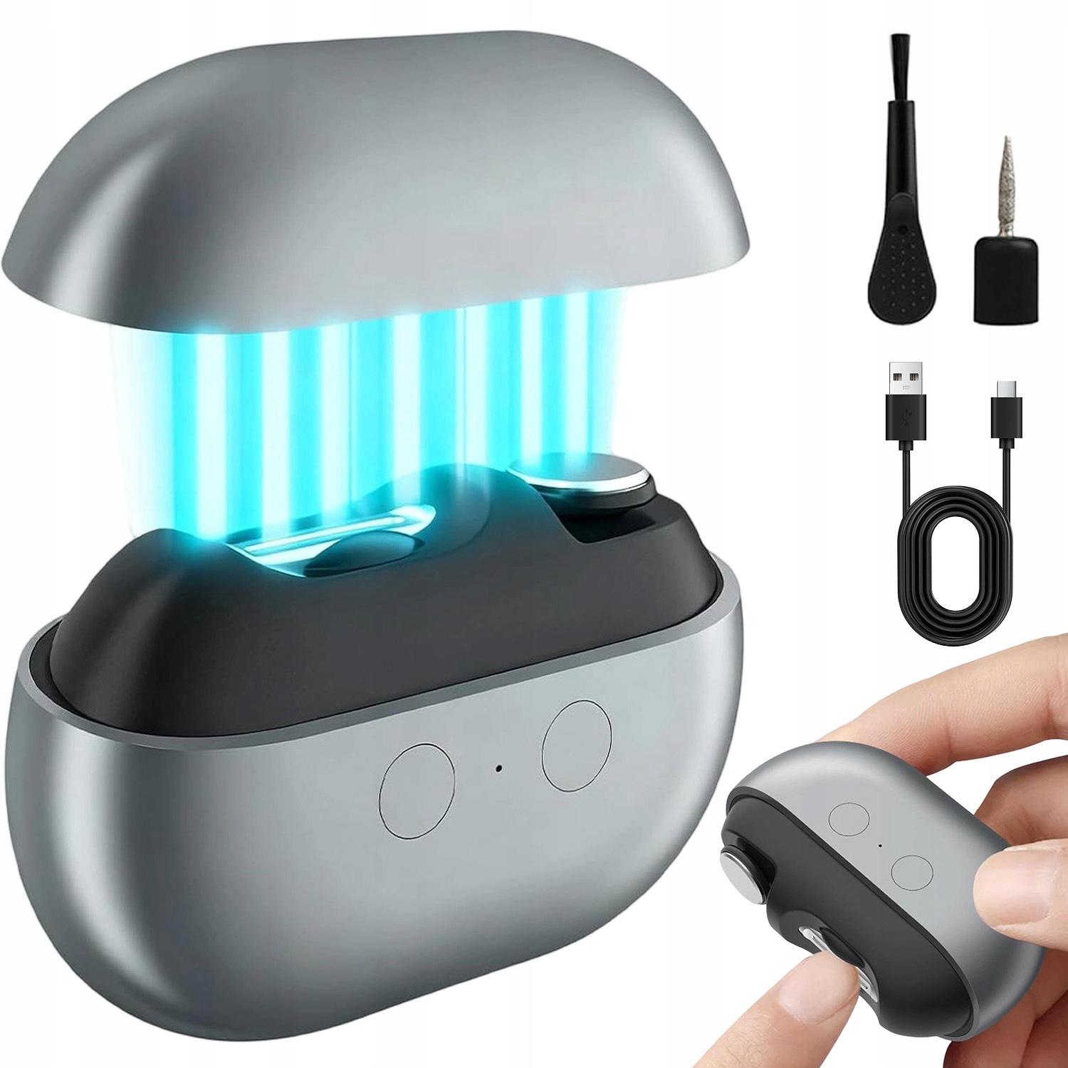 Elektrický Turistický Odstřihovač Na Nehty Bruska Led Leštička Sada