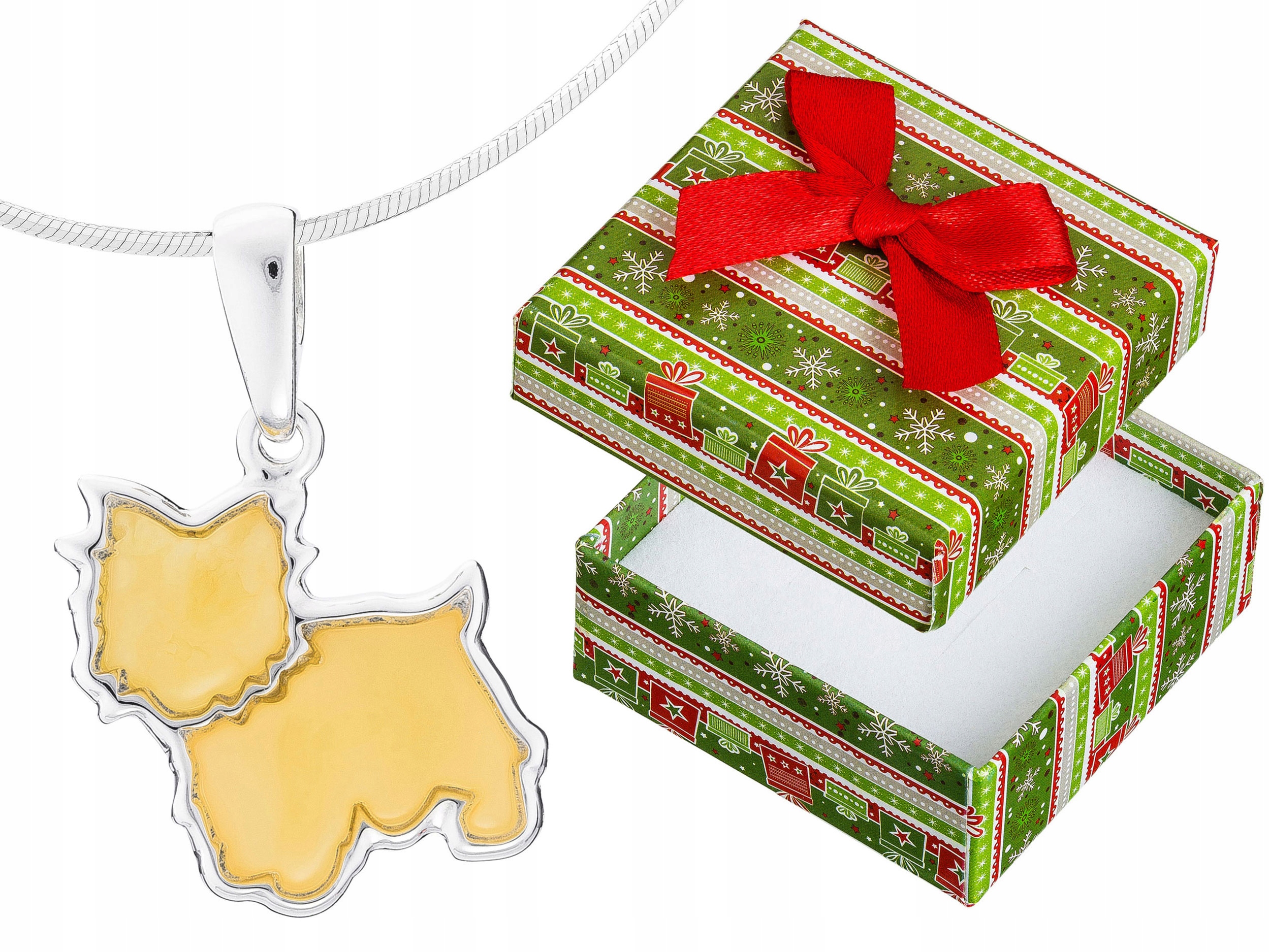 Krátký Stříbrný Náhrdelník Pes se Žlutým Jantarem West Terrier Stříbro 55 cm