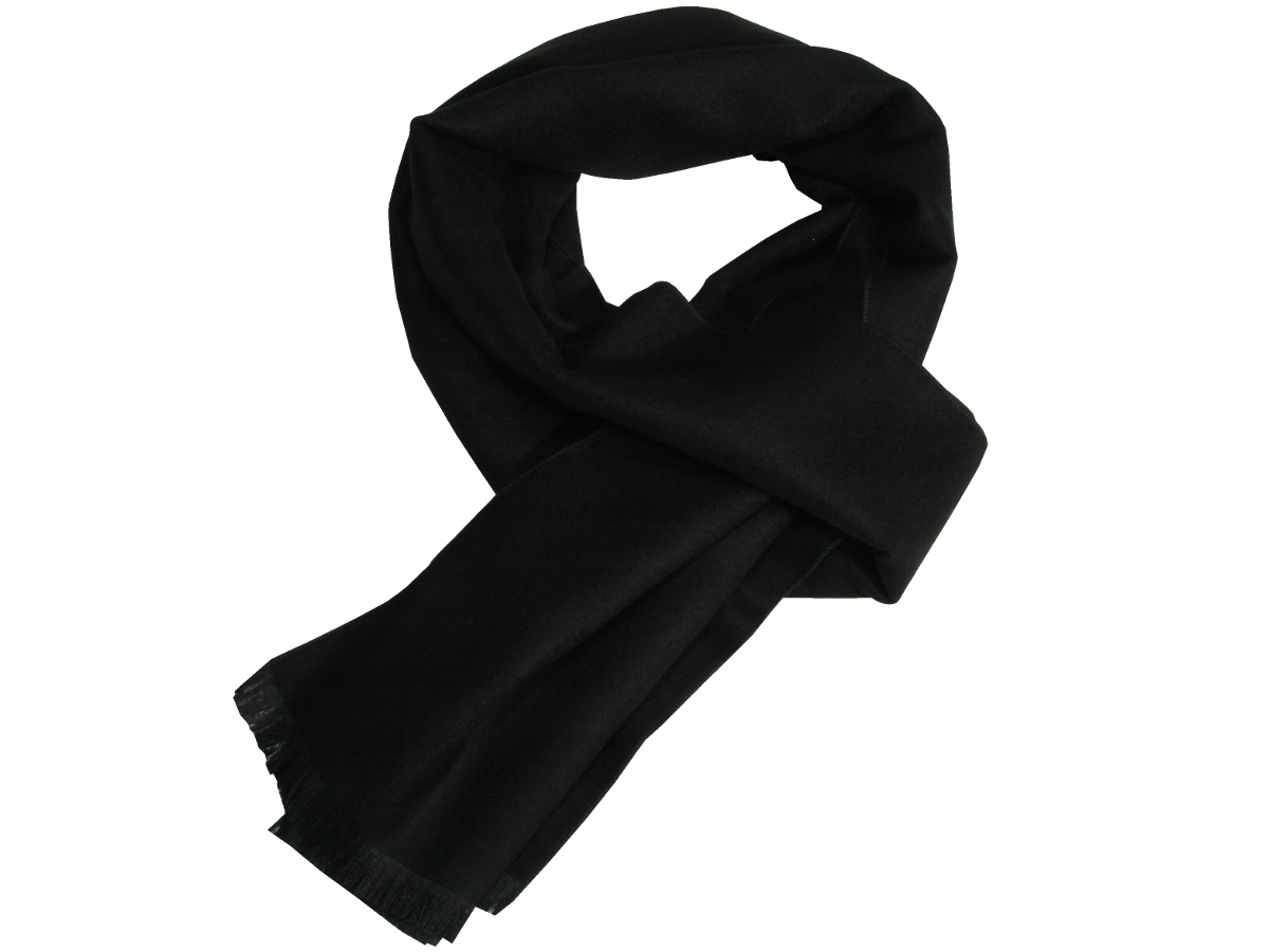 

Szalik Męski Wiskoza - Czarny Gładki (W49)