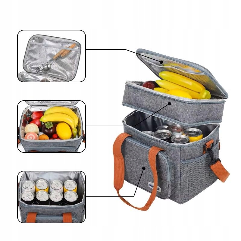 PICNICNIC BAG ТЕРМІЧНА СУМОЧКА ДЛЯ ПОКУПІВЕЛЬ ВЕЛИКА 2 відділення