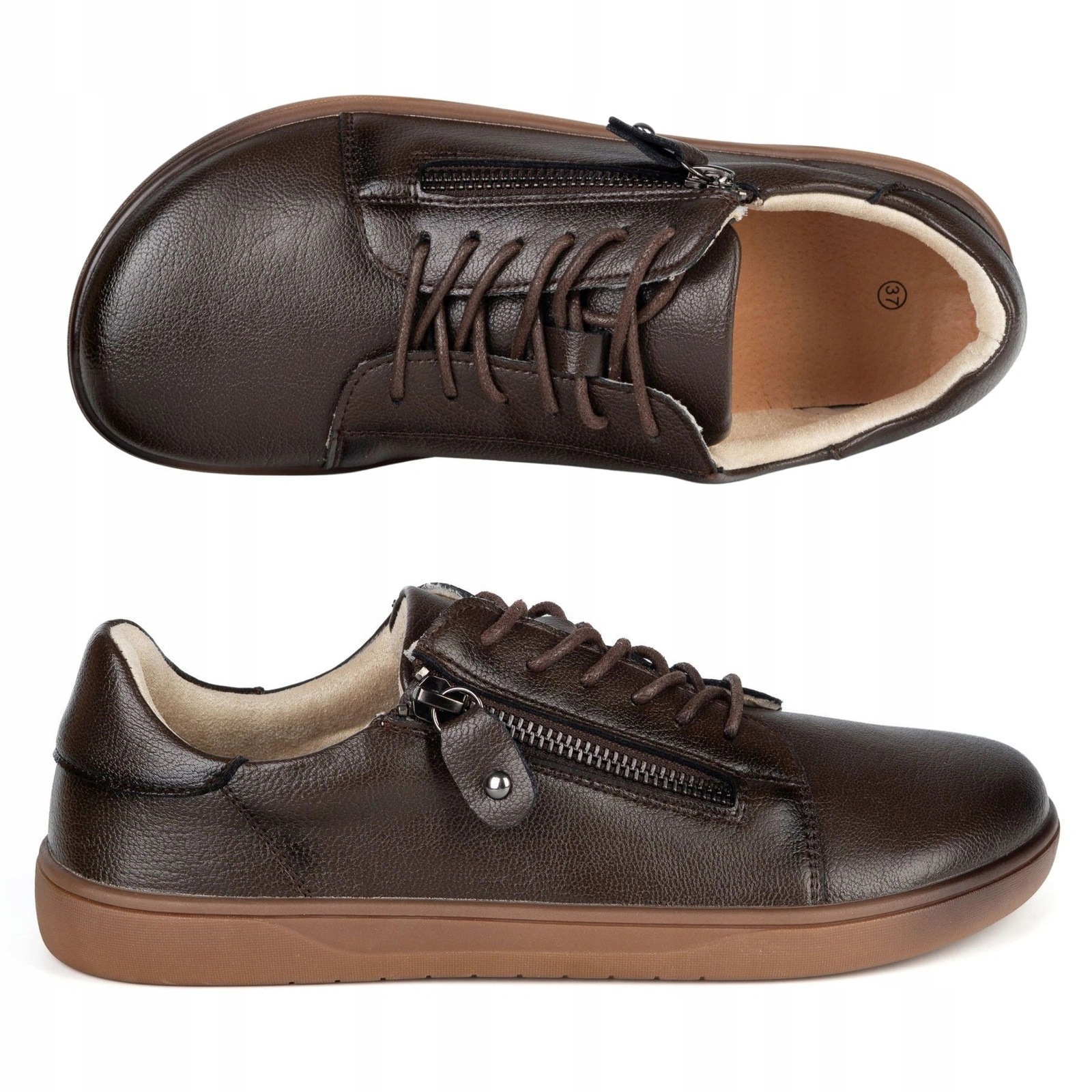 Dámské kožené barefootové polobotky Potocki 19503CHO hnědé 40