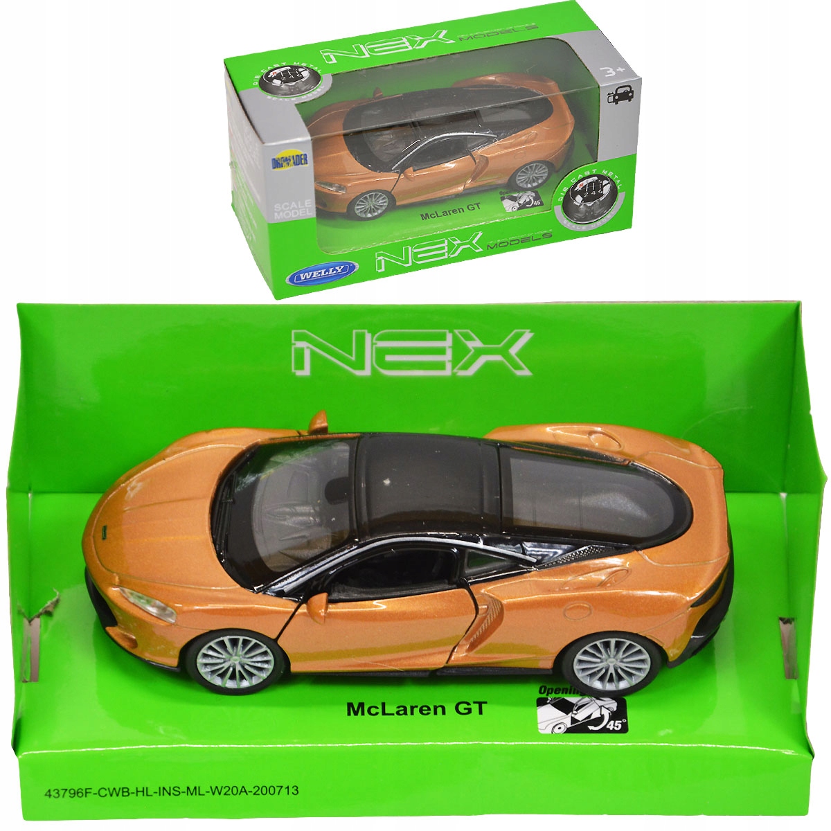 

Model Welly 1:34 Auto Resorak Mclaren Gt Gold