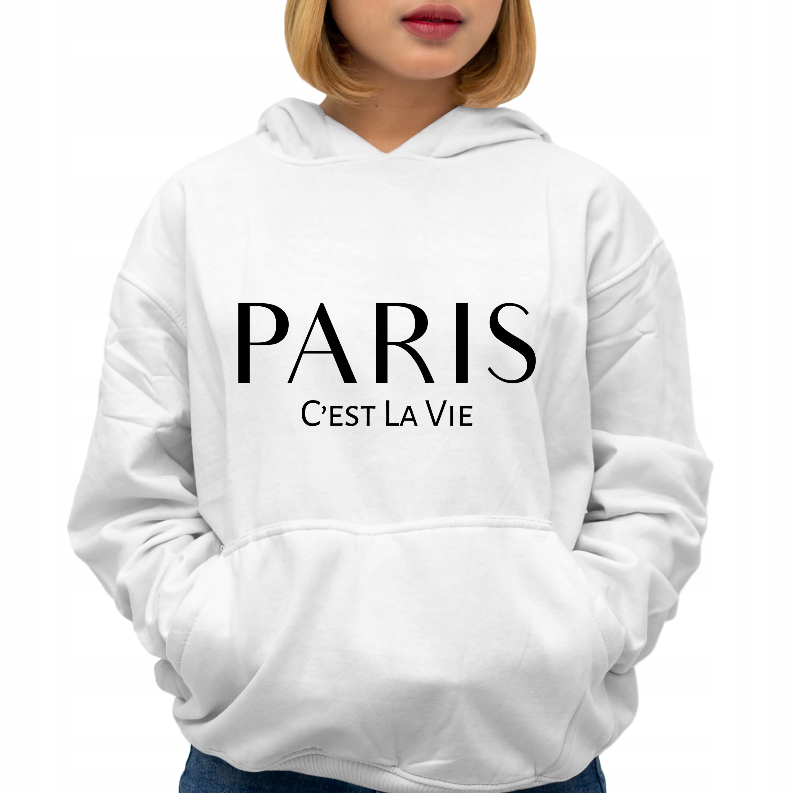 Mikina s vanilkovou Kapuce Paris C'est La Vie jako Dárek Vzory Vel S