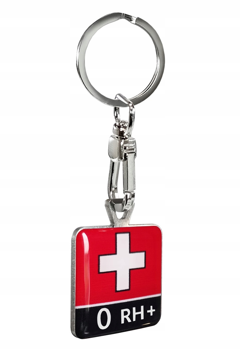 Brelok Do Kluczy 3D Grupa Krwi 0 Rh+