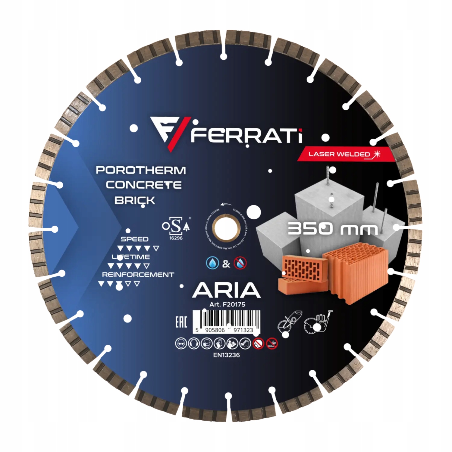 Tarcza diamentowa Ferrati Aria 350mm do cięcia betonu cegły