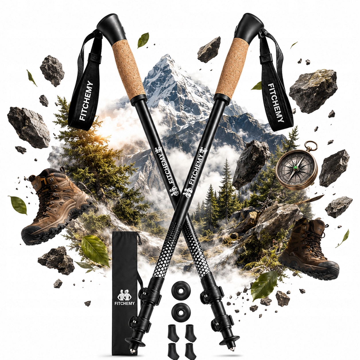 Skládací Hole Pro Nordic Walking, Nastavitelné Pro Chůzi, Teleskopické