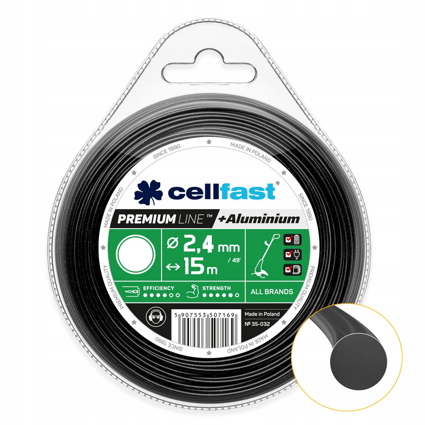 

Cellfast Żyłka Tnąca 2,4MM 15M Okrągła Premium