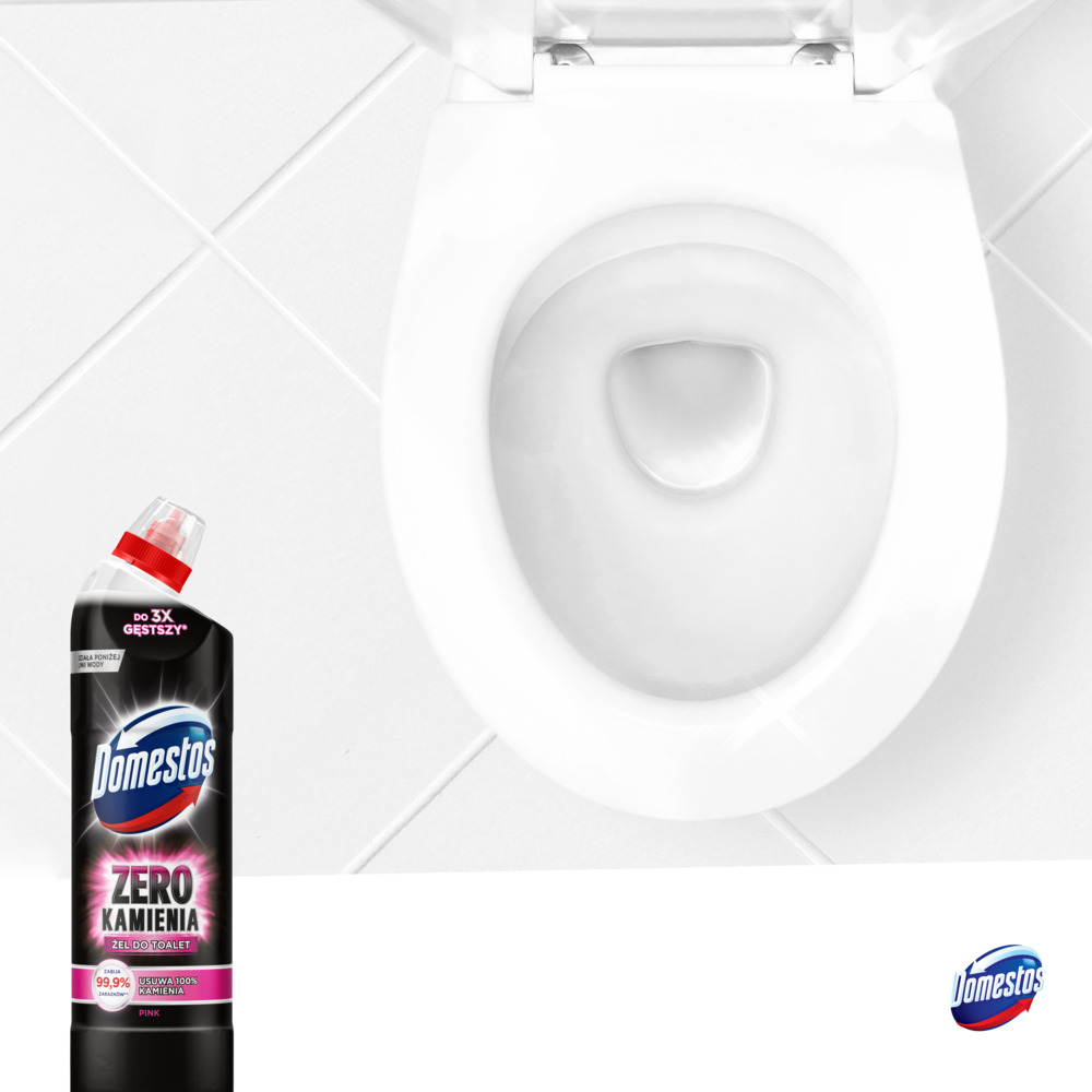 Domestos Zero Kamienia Żel Płyn do toalet Zestaw Mix Lime Pink 2x750ml Opakowanie produktu plastikowa butelka