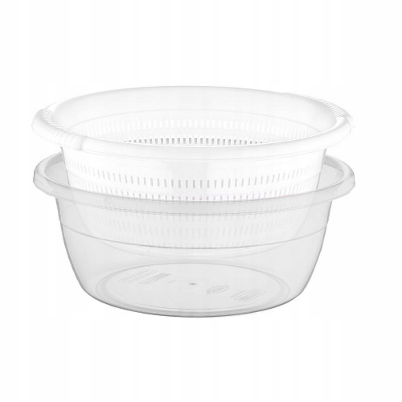 MISKA OKRĄGŁA TRANSPARENTNA Z OCIEKACZEM 6L