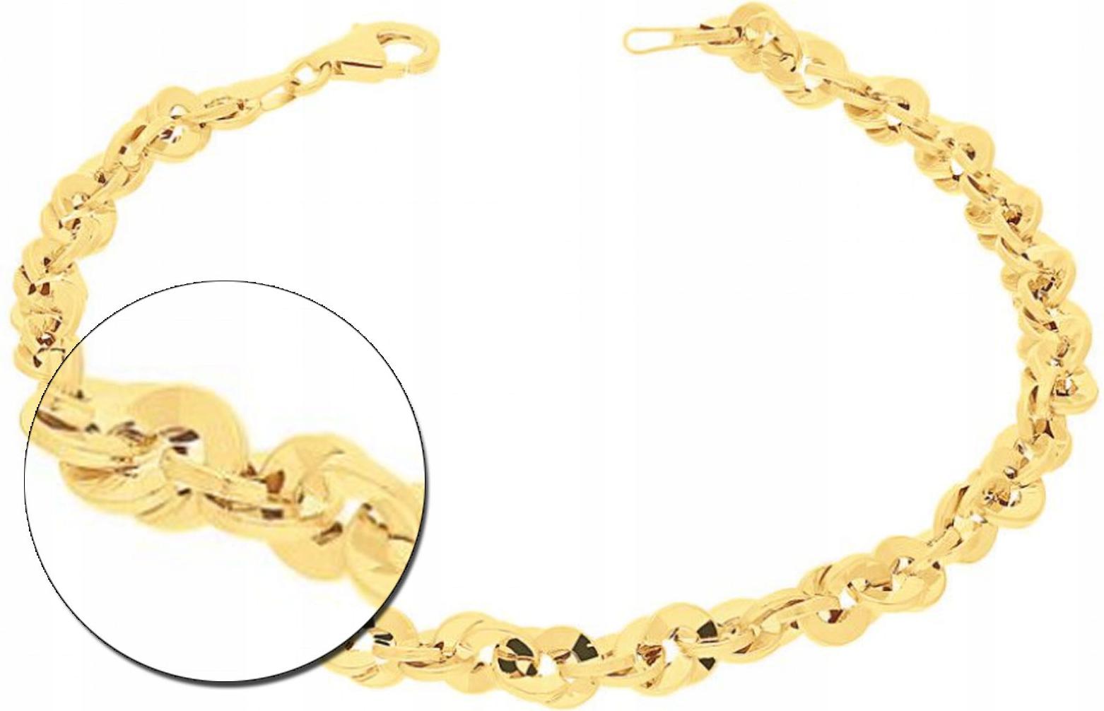 zlatý pánský náramek 585 s kroucenou vazbou 4,62 g, ideální jako dárek