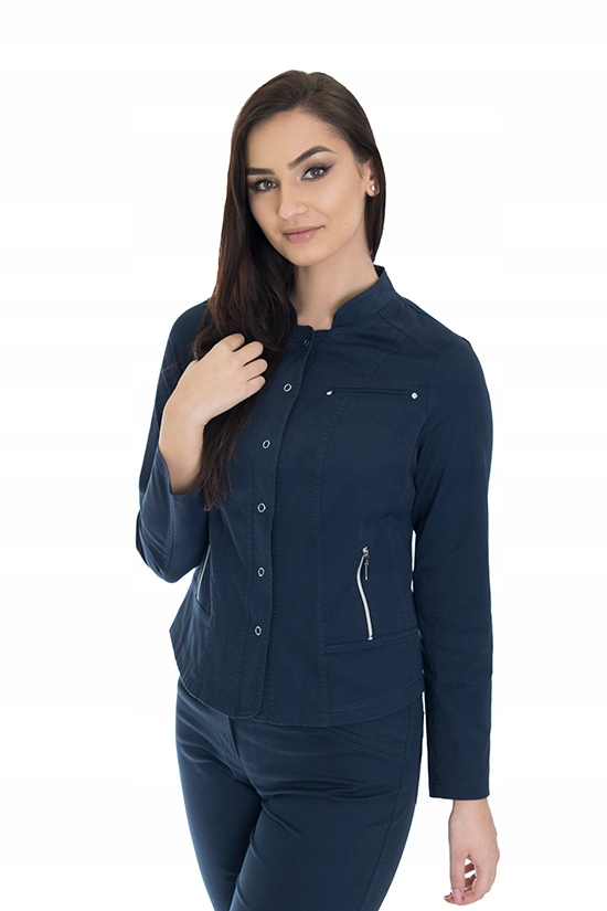 k7 ŻAKIET KURTKA BAWEŁNA STÓJKA (38-52) r.48 Cechy dodatkowe jednorzędowy