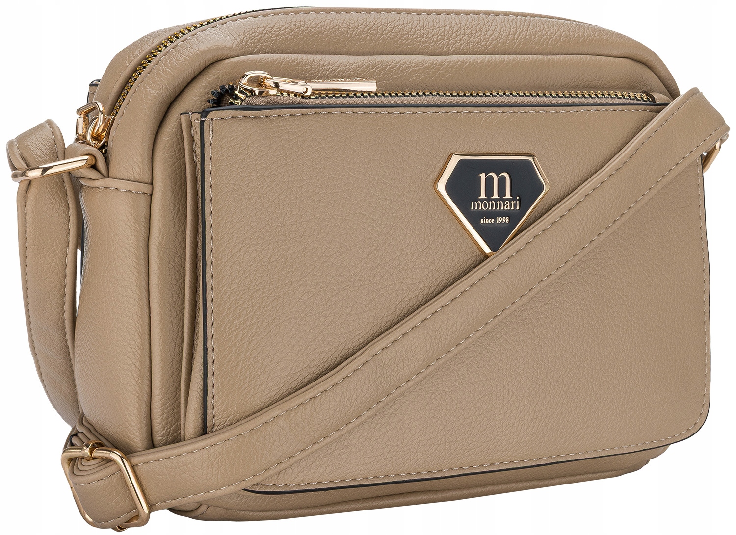 Monnari Torebka Damska Klasyczna Listonoszka Beżowa Nude Premium Crossbody