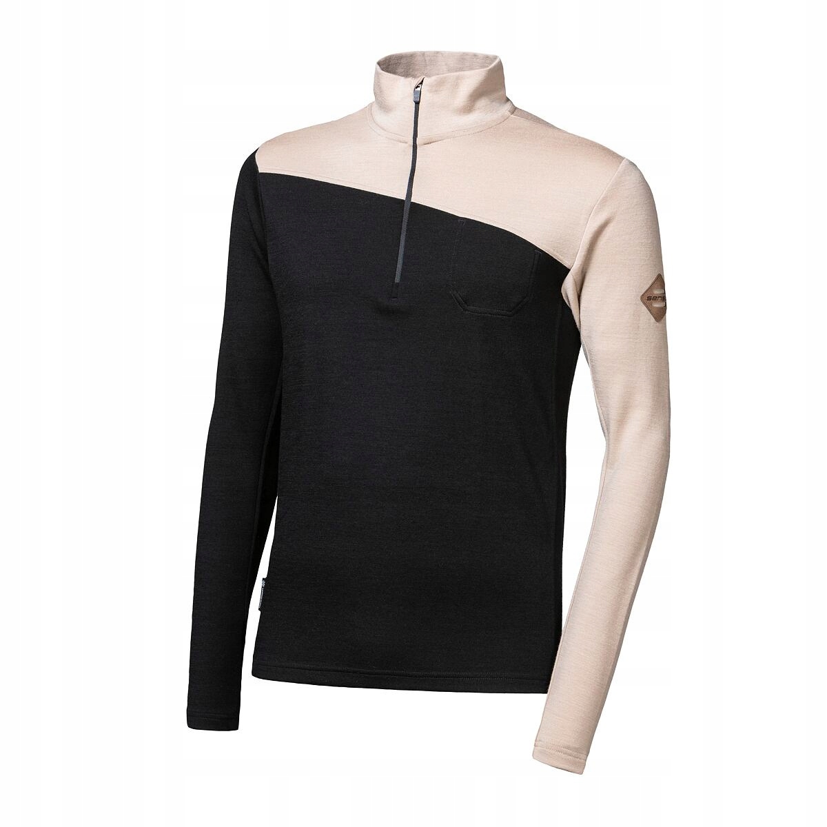 Sensor Merino Extreme Up pánská mikina dl.rukáv zip černá/almond beige veli