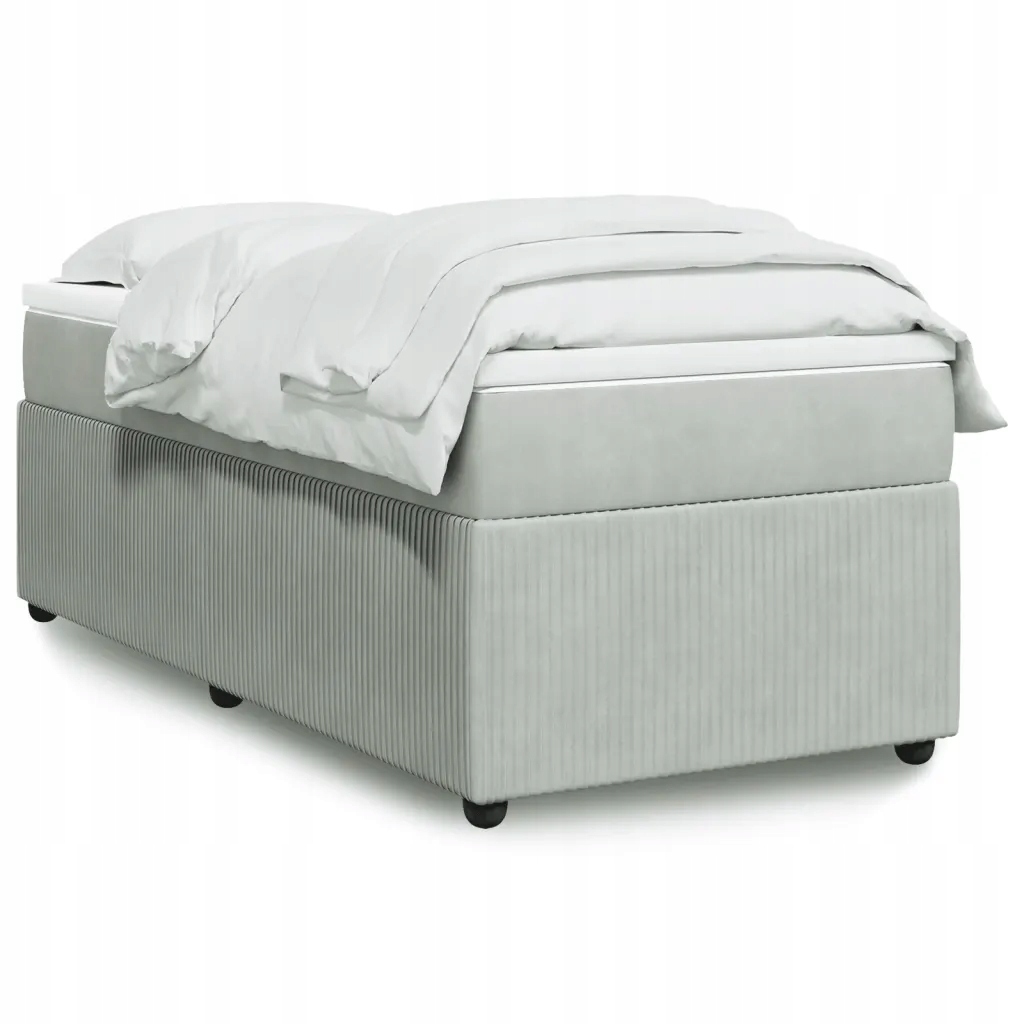 Box spring postel s matrací světle šedá 90x200 cm samet