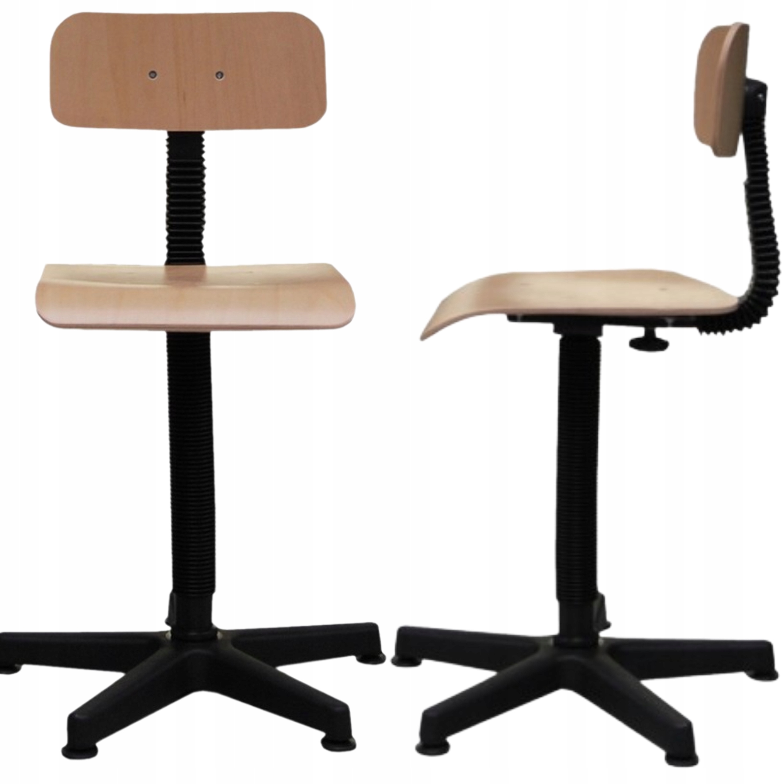 Krzesło Szwalnicze Krawieckie Dla Szwaczki Twarde Sklejka Śrubowe Stopki