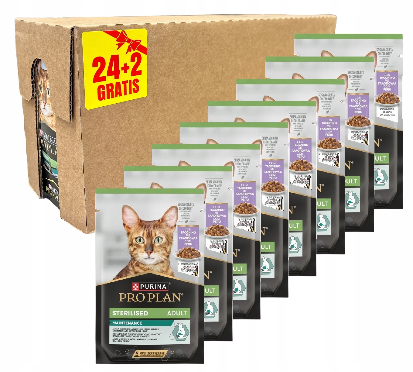 Purina Pro Plan Sterilised Indyk galaretka karma dla kota 24+2 (26szt.)