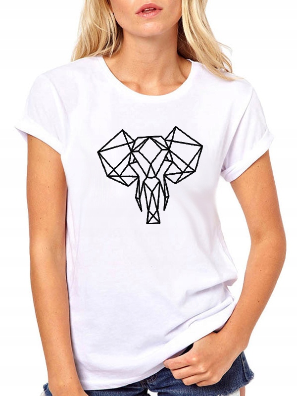 T-SHIRT KOSZULKA DAMSKA Z NADRUKIEM SŁOŃ XL