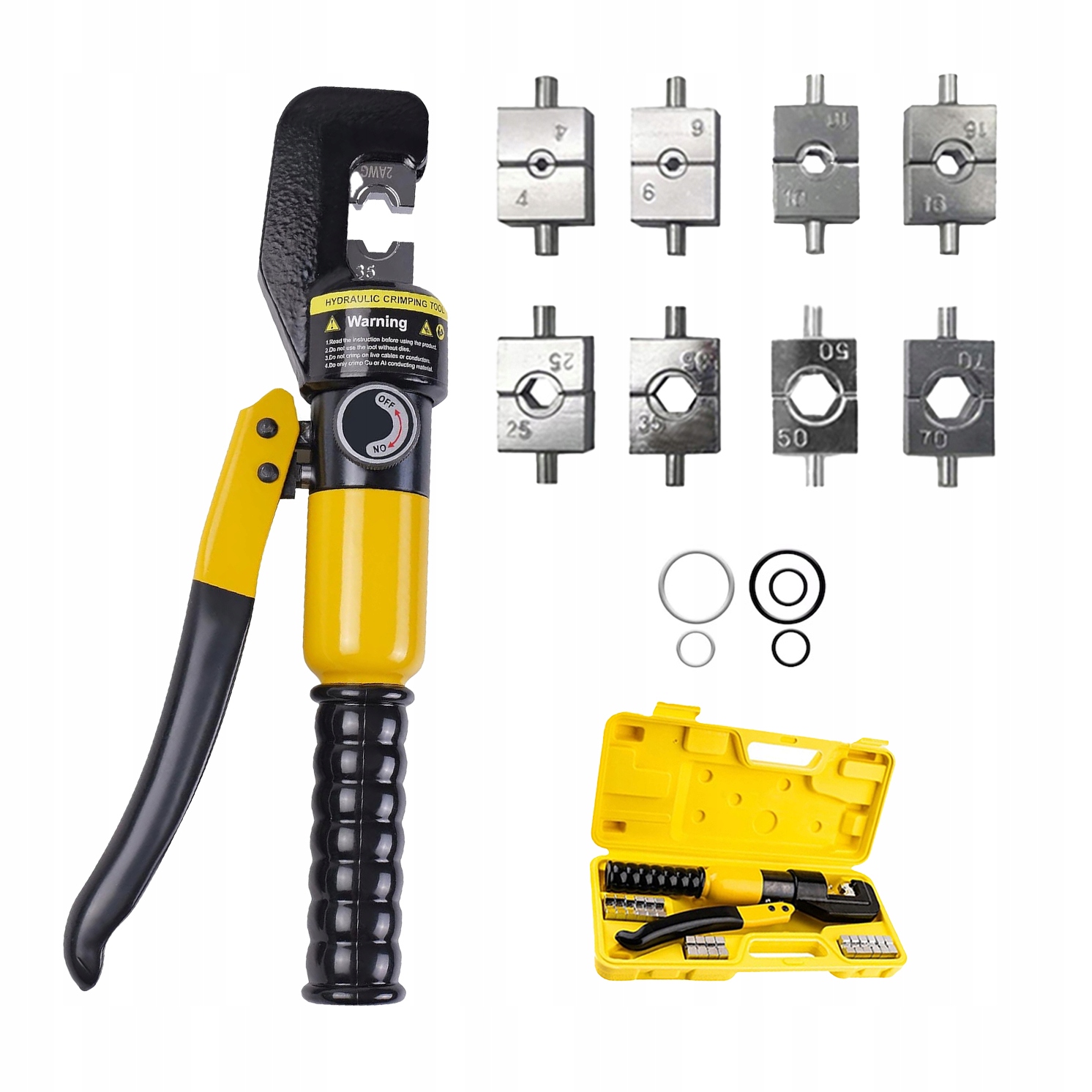 Hydraulické krimpovací kleště YQ70A pro elektrické kabelové vodiče o průřezu 4–70 mm²