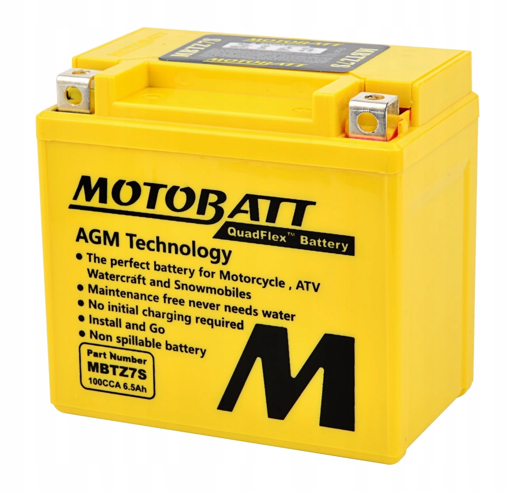 Akumulator motocyklowy Motobatt MBTZ7S 12V 6,5Ah 100A YTZ7S ETZ7S P+