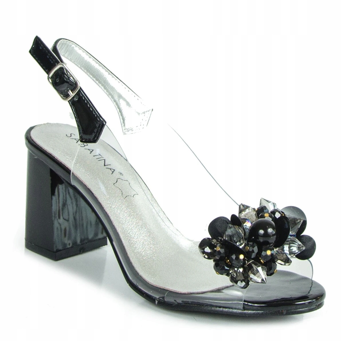 Sabatina 730-12 Czarne r. 37 Sandały Silikonowe Żelowe Transparent