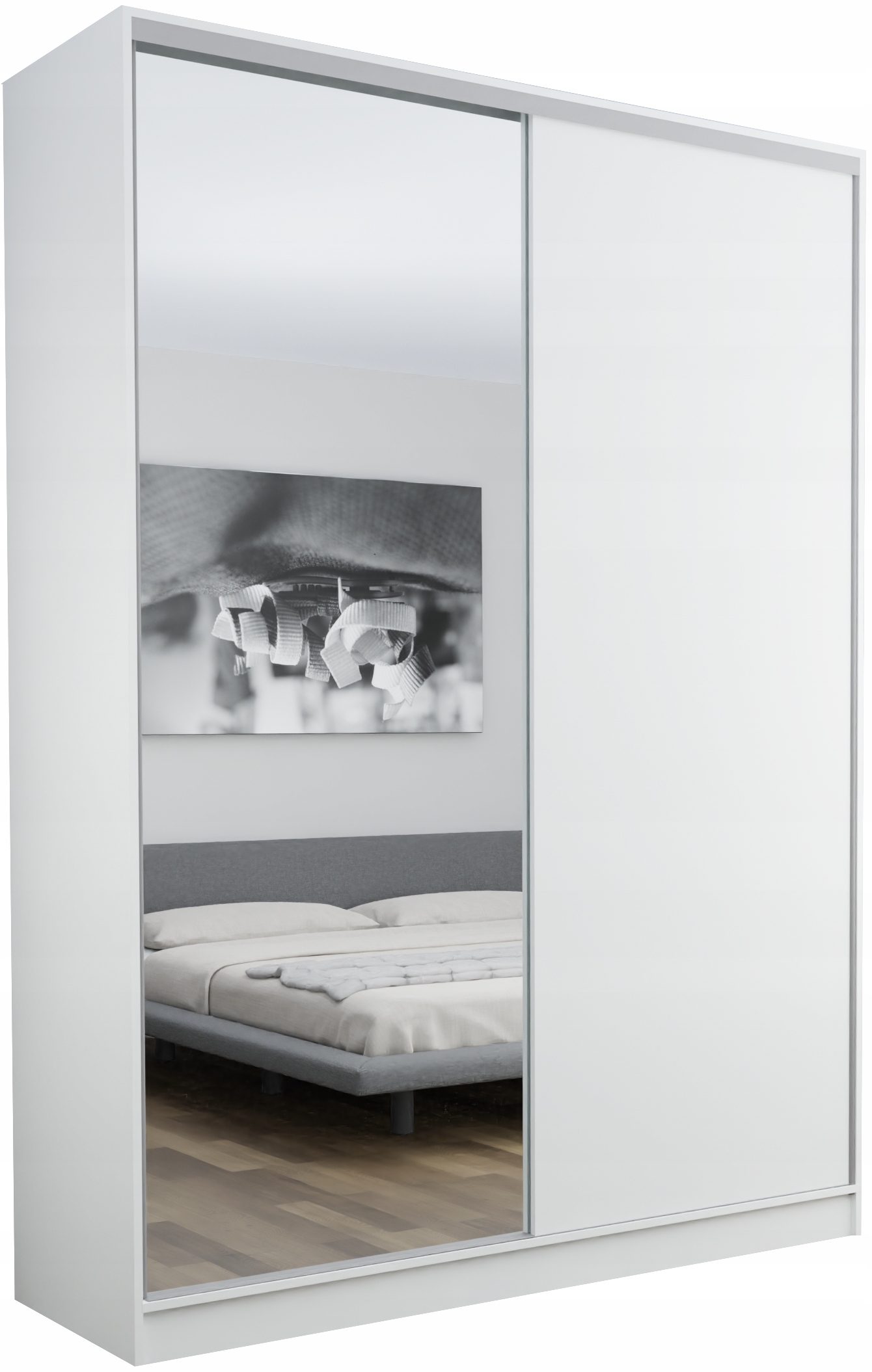 

Szafa 2D Nevada 160X250 Lustro Płyta Biała