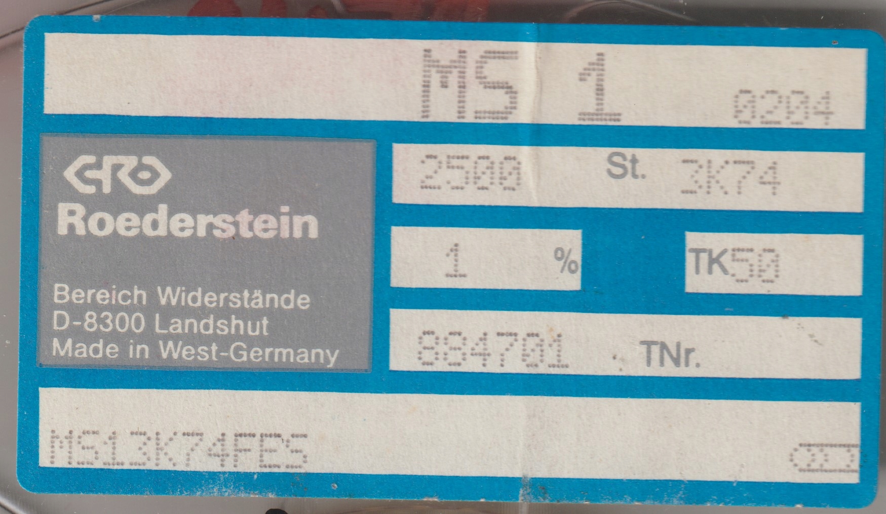 [100szt] 3K74 1% 50ppm rezystor Smd minimelf MS1 Roederstein low noise