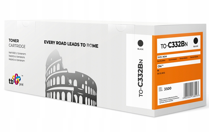 Toner Tb kompatibilný s Oki C332 TO-C332BN Bk TO-C332BN