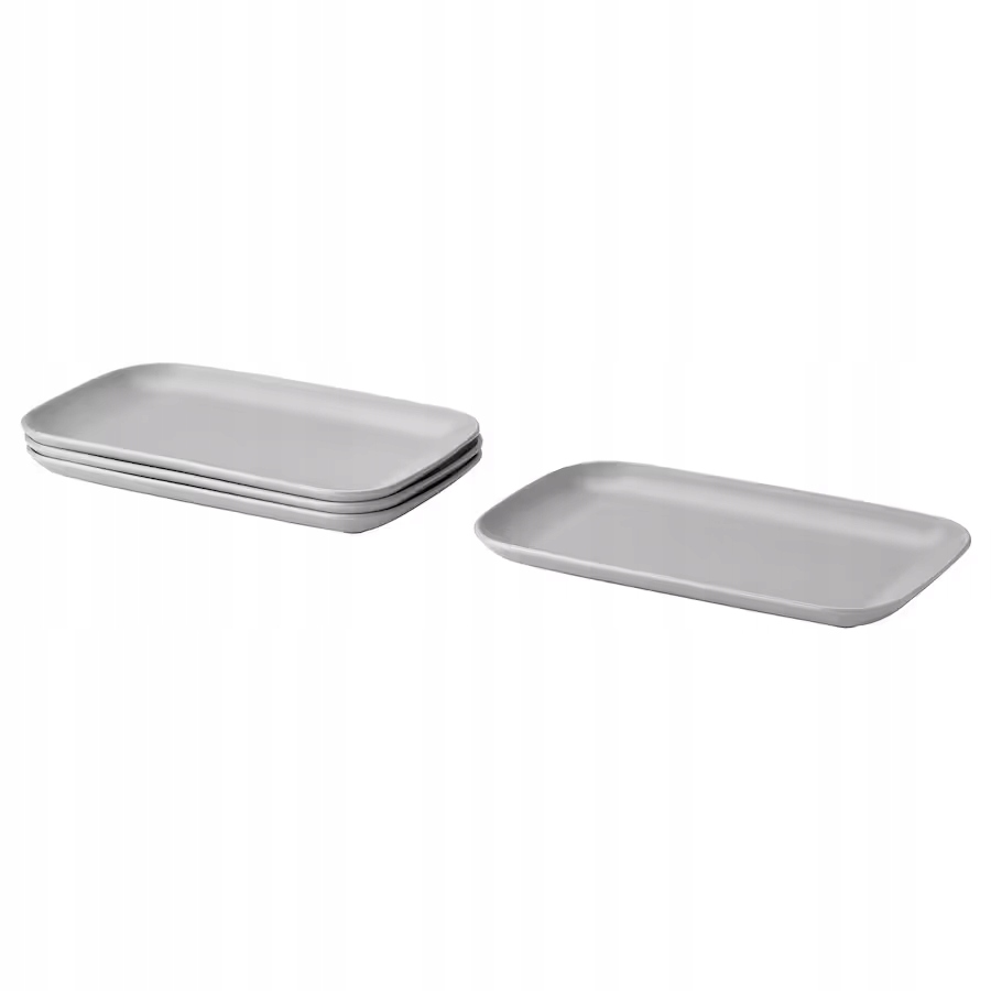 

Ikea Fargklar Talerz matowy jasnoszar 30x18cm 4szt