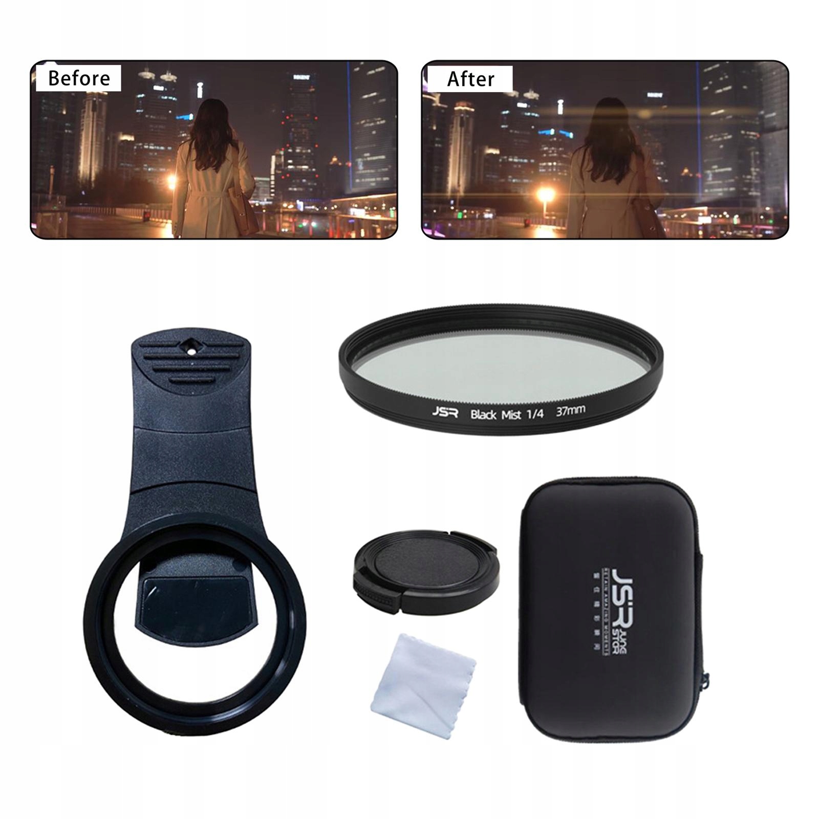 Portable 37mm Cellphone Camera 1/4 Black Mist Marka bez marki