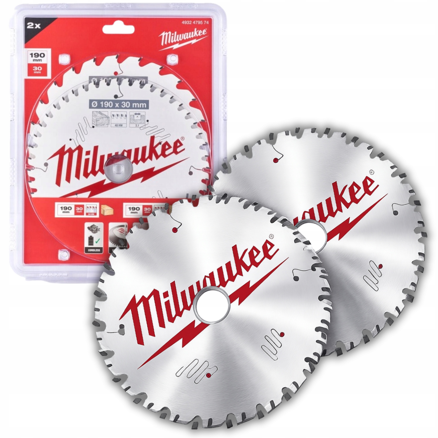 Milwaukee zestaw tarcz pilarskich 190x30 mm dwupak do drewna