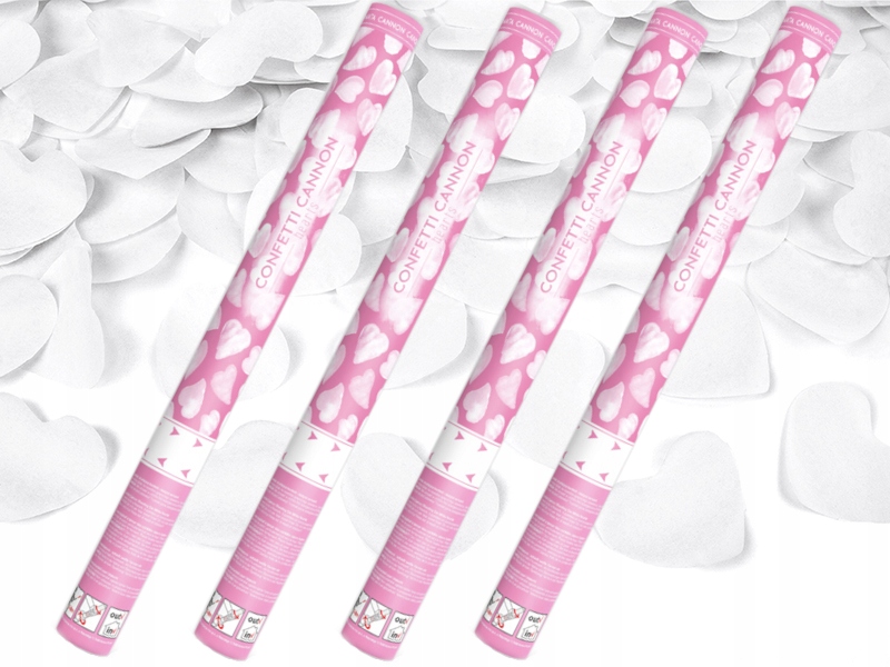 

Tuby Strzelające Serca Białe Konfetti 60 cm 4szt