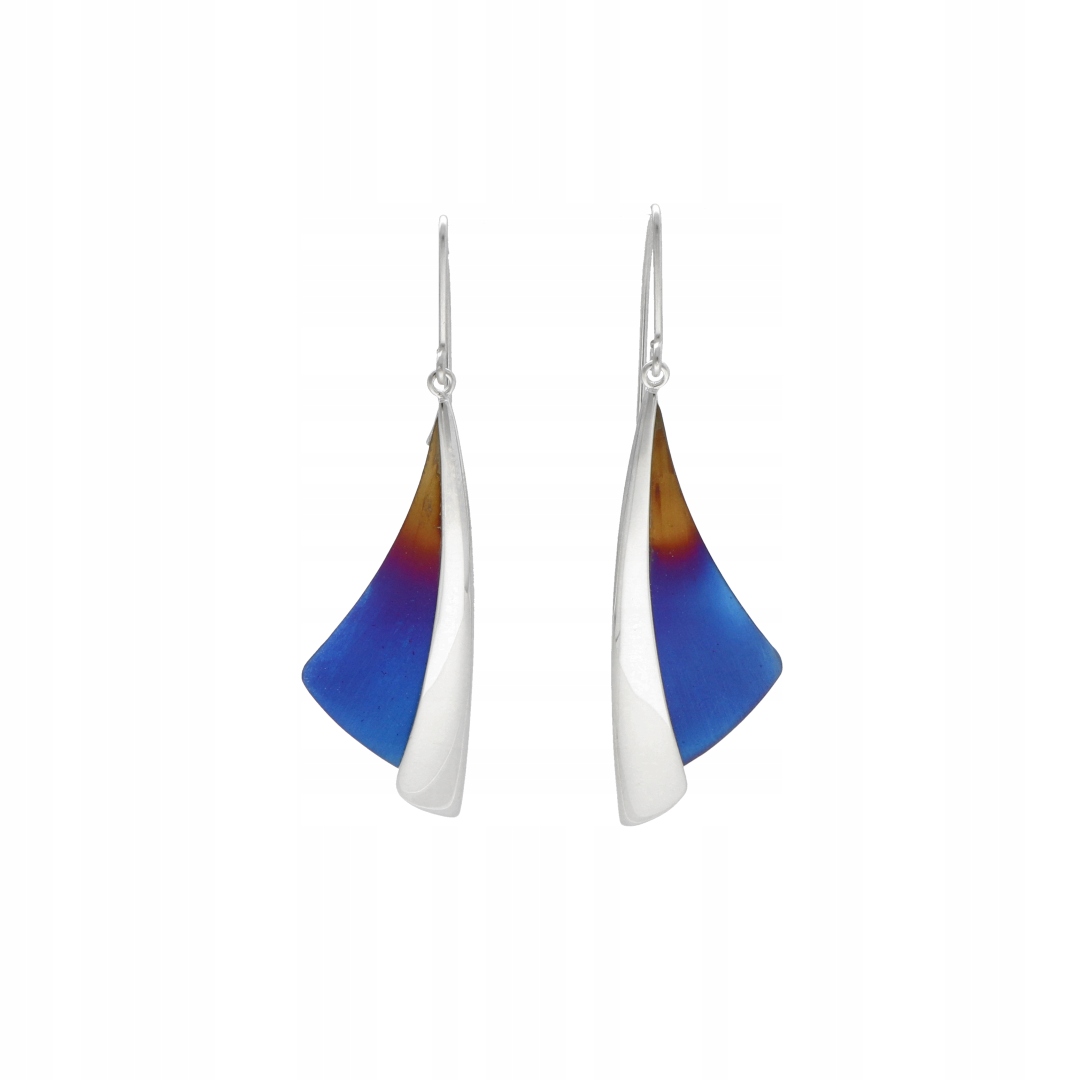 Náušnice titan ombre stříbro rhodiované