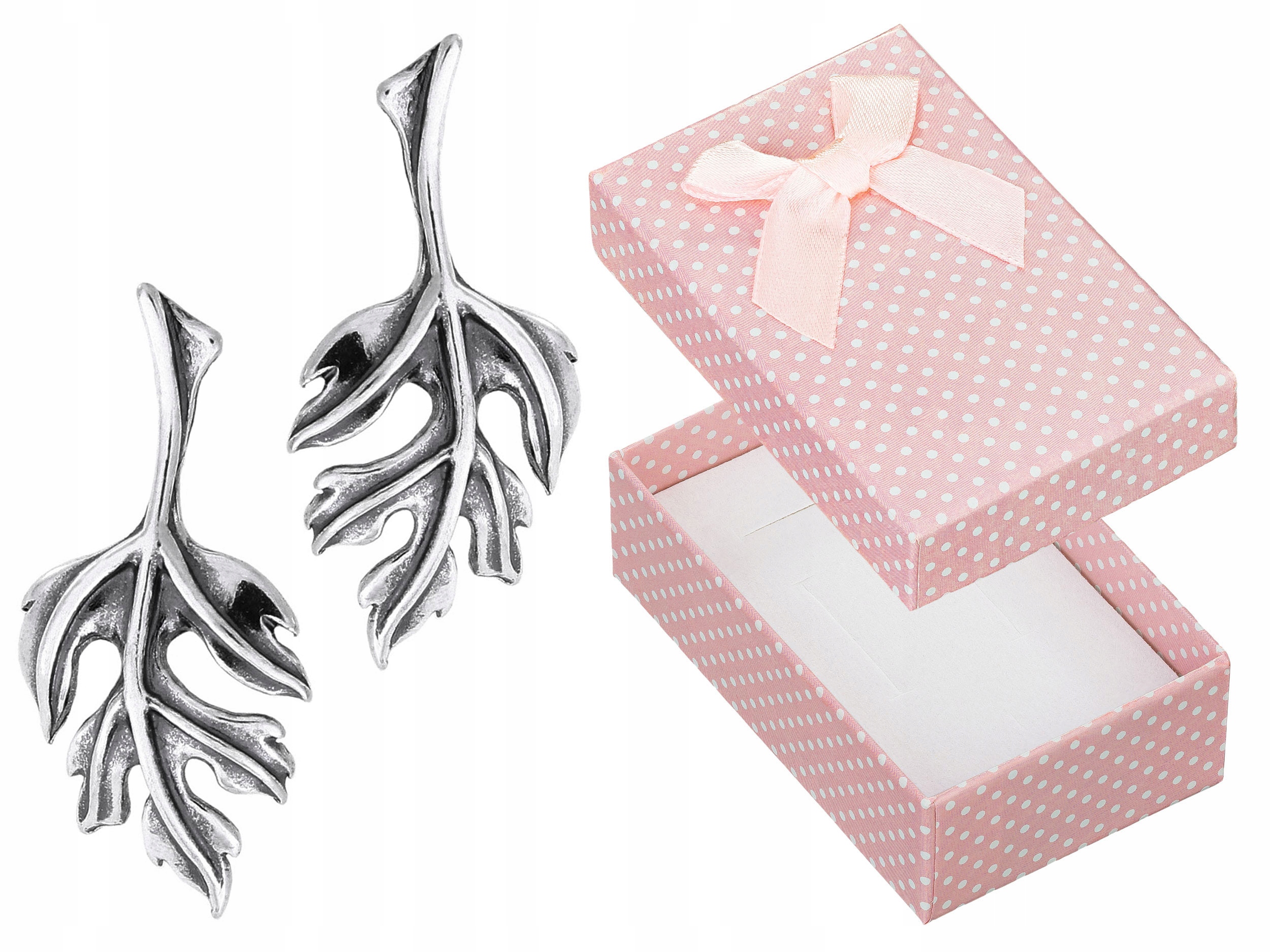 Stříbrné Náušnice Puzetky Velké Listy Oxidované Lístky Puzeta Stříbro 925