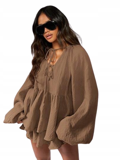 Missguided Hnědý Dámský Volný Bavlněný Komplet, Velikost 1HA