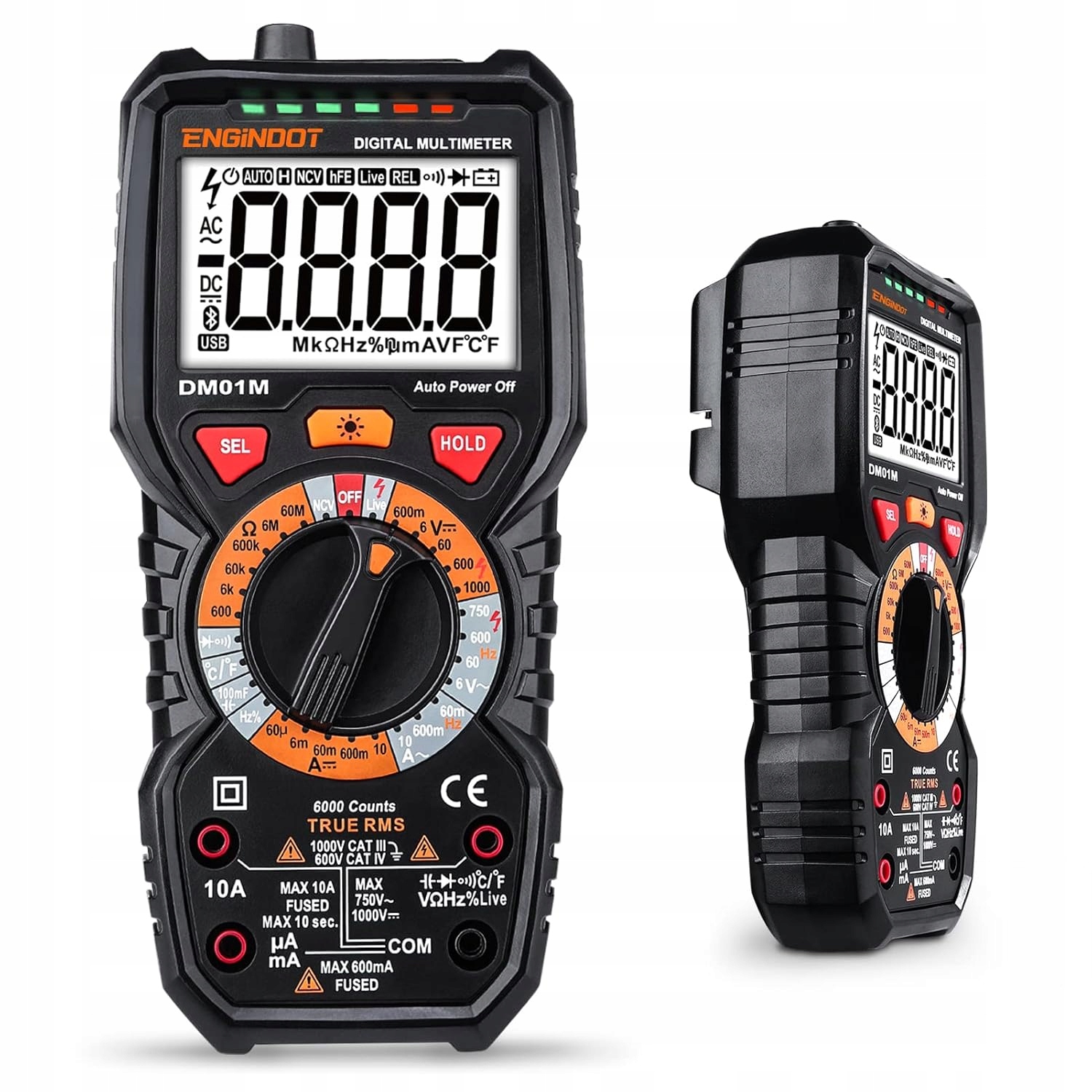 ENGiNDOT multimetr cyfrowy Trms 6000 Ac DC pomiar temperatury ciągłość