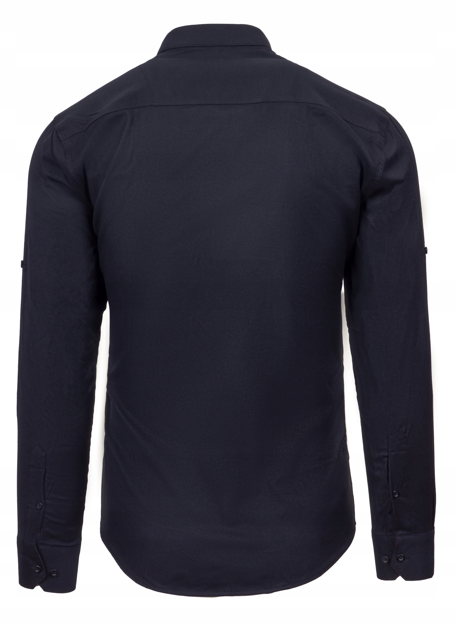 KOSZULA MĘSKA CZARNA STÓJKA SLIM STRUKTURA r - XL Kolor czarny