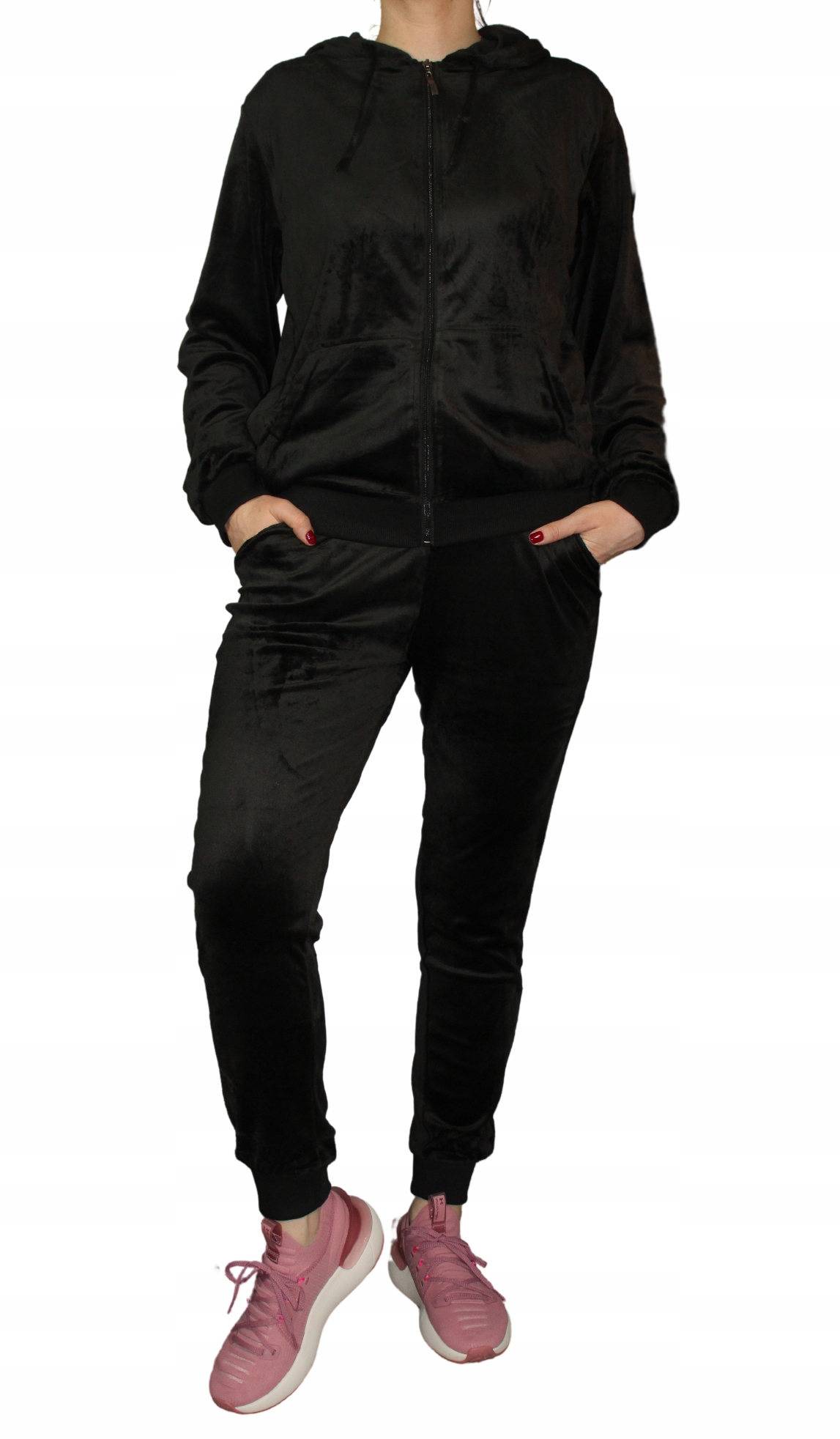 WELUROWY KOMPLET DRESOWY DAMSKI SPODNIE NA ŚCIĄGACZU + BLUZA ROZMIAR XXL Rozmiar XXL