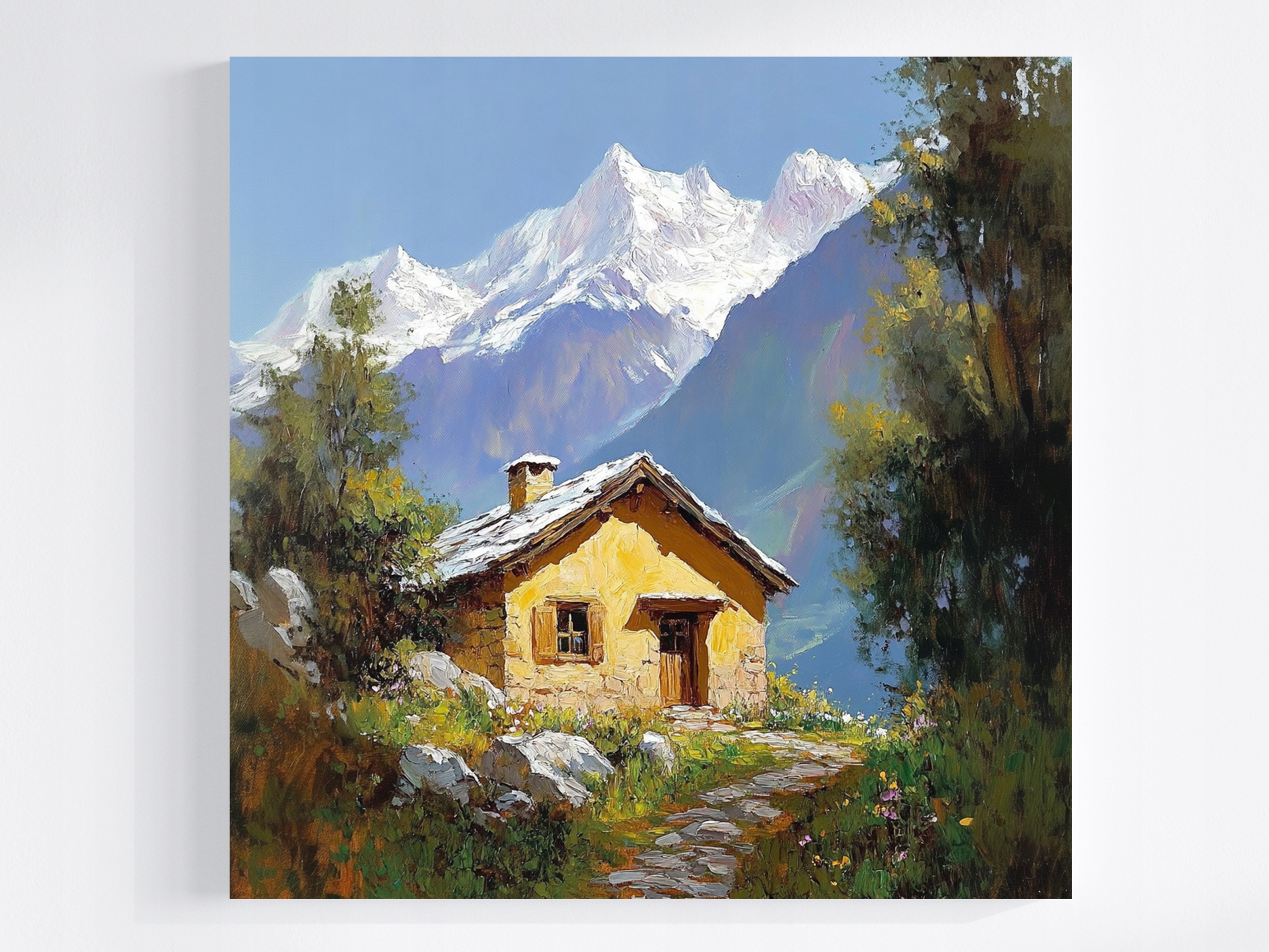 Obraz Na Plátně Canvas Pohled Na Krajinu Hory Alpy Tatry Dům Chata Cesta 80x80