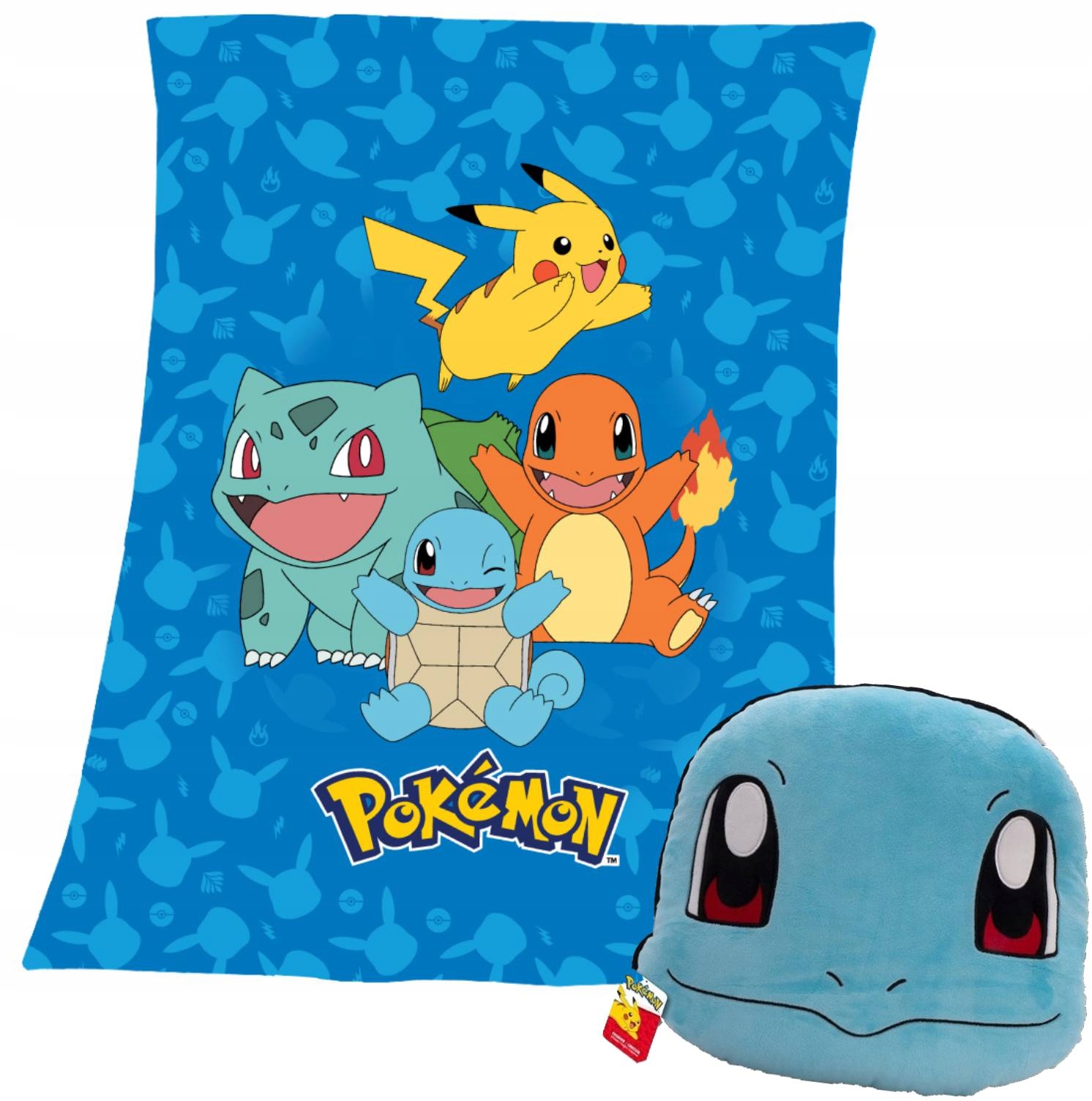 Koc polarowy Pokemony Pokemon poduszka 3D Żółw Squirtle Do Przedszkola