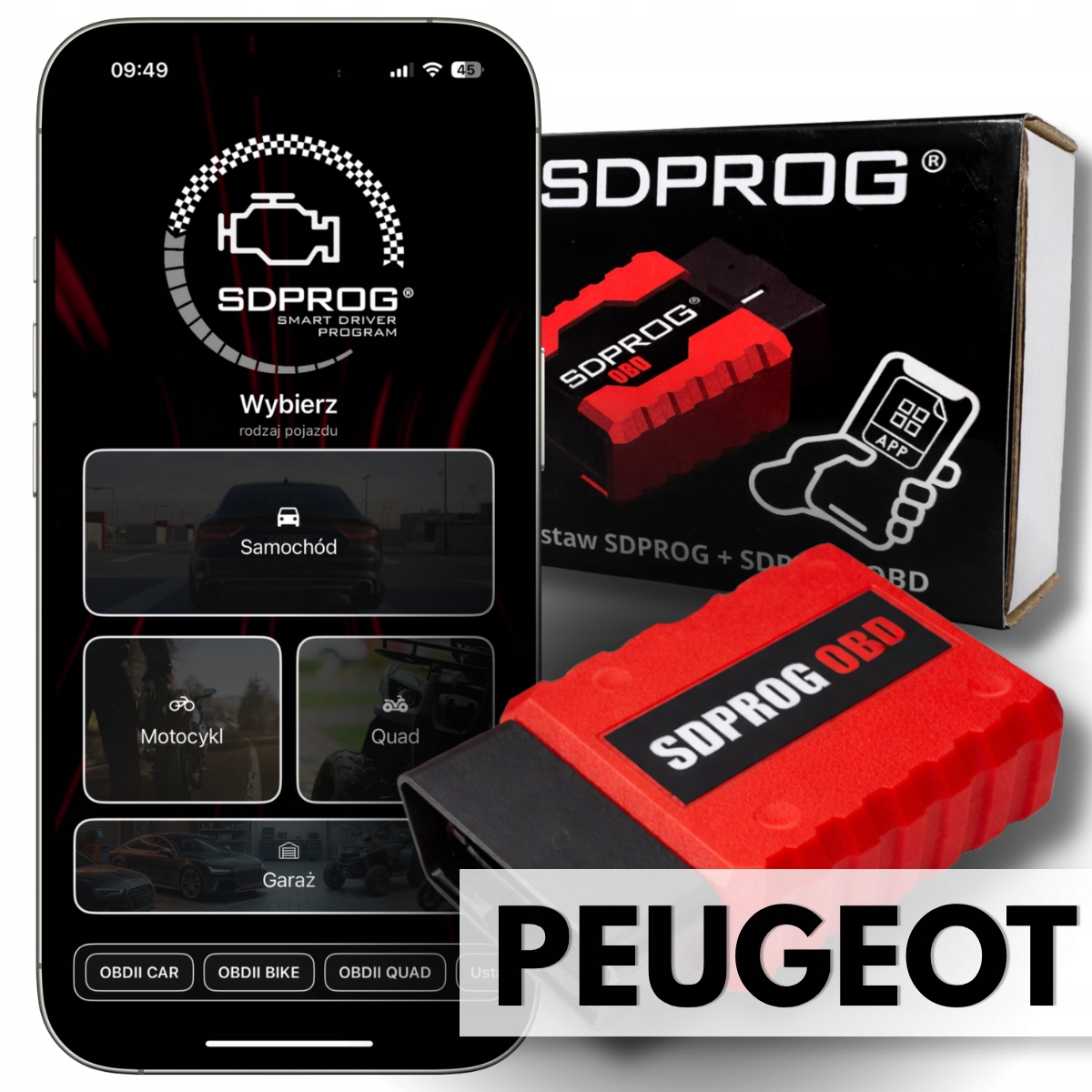 Peugeot Diagnostický tester Rozhraní OBD2 Sdprog Dpf Program Android iOS