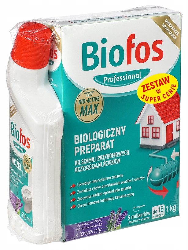 

Biofos preparat do szamb 1kg Wc żel Bio 500ml