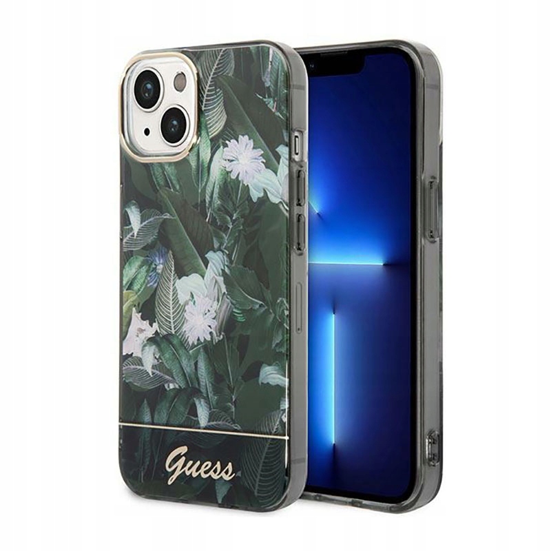 Guess Jungle Case – Pouzdro pro iPhone 14 Plus (zelené)