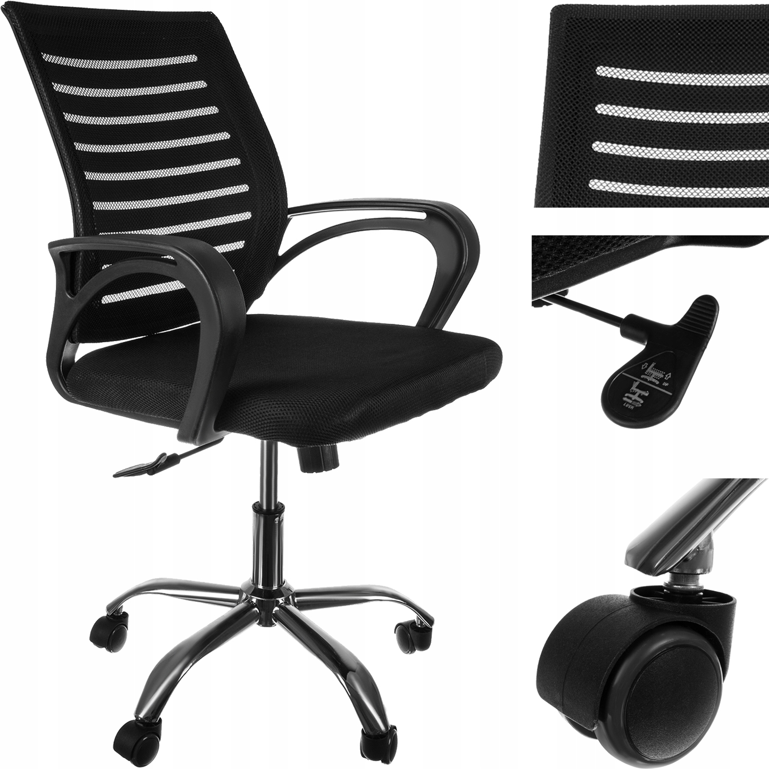 

Fotel Obrotowy Ergonomiczny Biurowy Krzesło Siatka