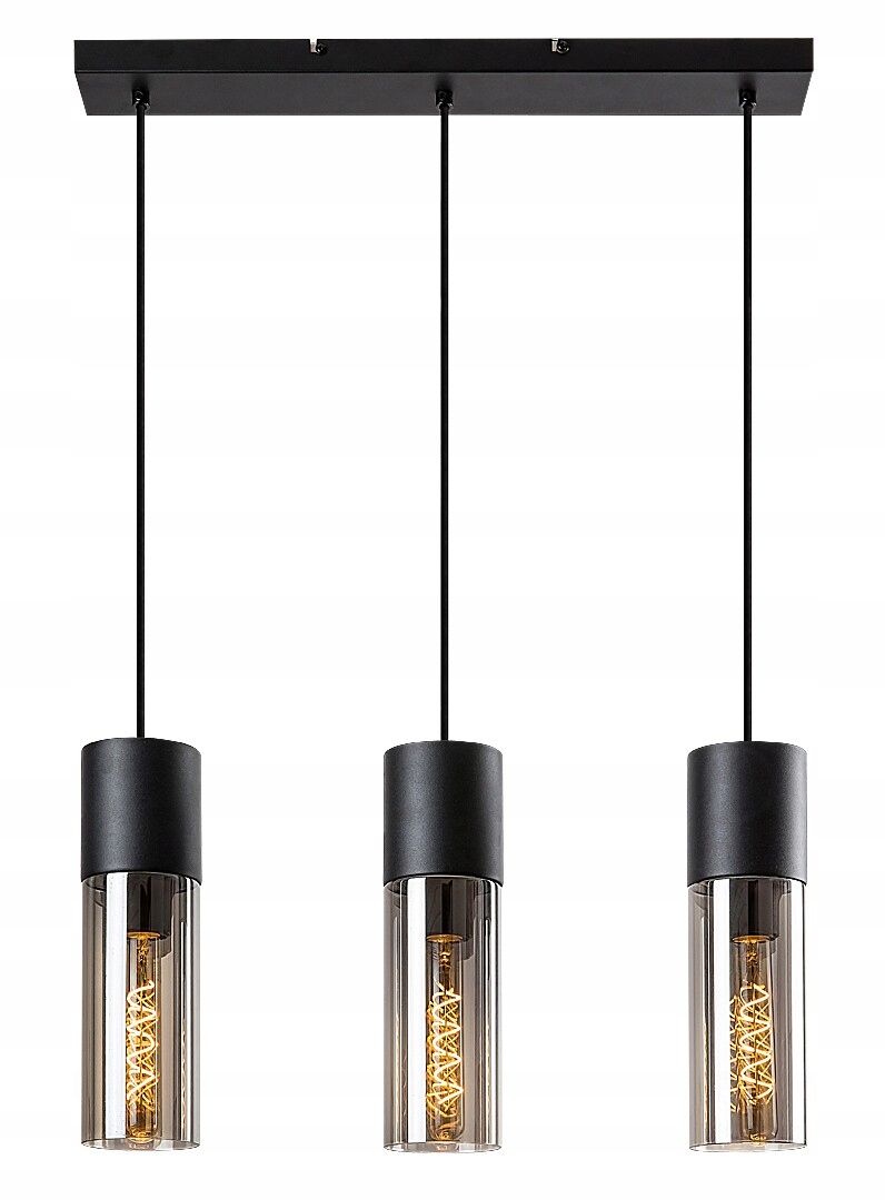 Rabalux Závesná lampa Ronno 3xE27 25W Čierna Kov/Sklo 72053