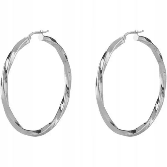 Náušnice Guess Hoops I Did It Again Kola Zatočená velká ocel stříbrná kreol