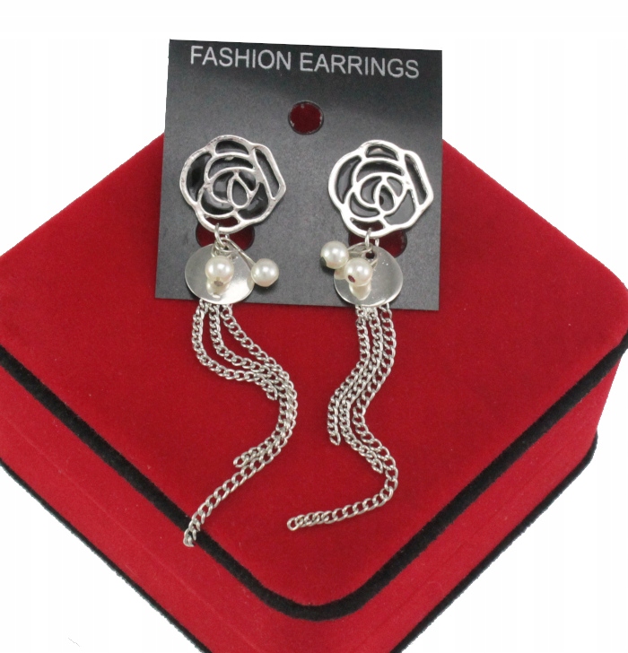 

Kolczyki Srebrne Łańcuszki Rosses Perełki