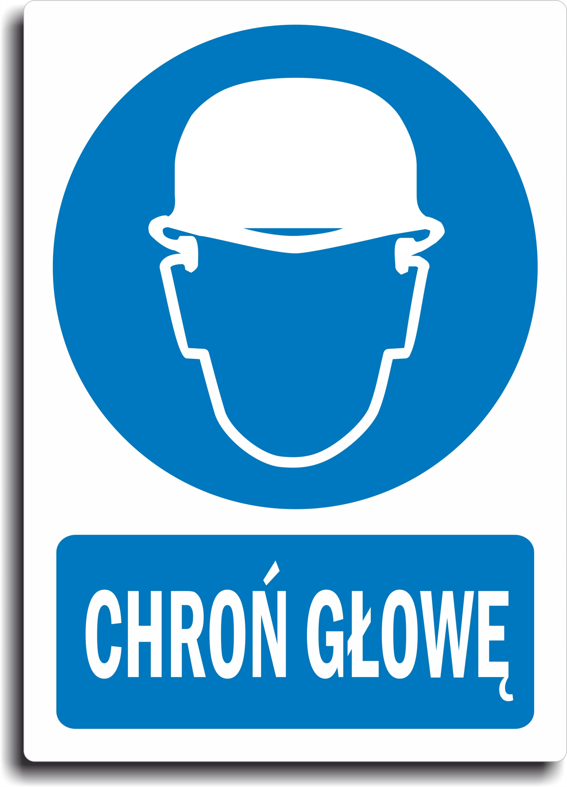 

Naklejka Bhp Chroń Głowę Duża 20x28cm Laminat Uv