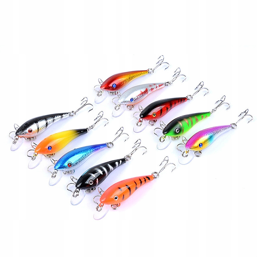 zestaw Woblery wędkarskie Spinning Wobler x10 4,5g